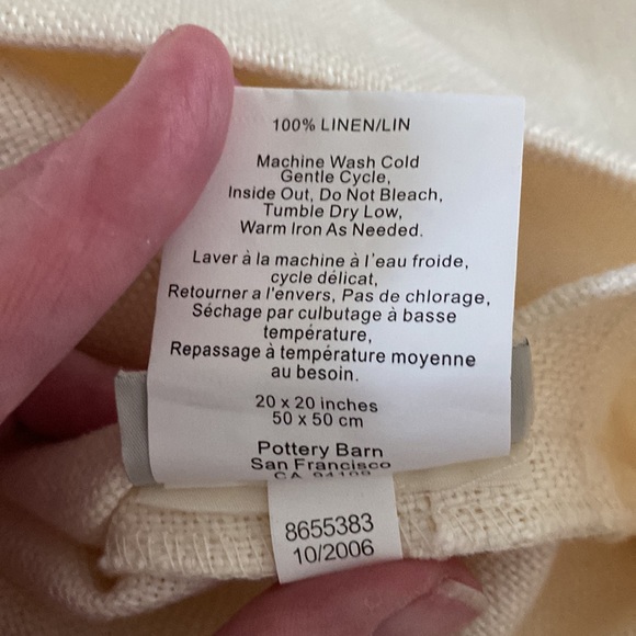 Pottery Barn Other Pottery Barn Ivory Linen Pillow Covers With Shell Closure 2 X 20 Poshmark